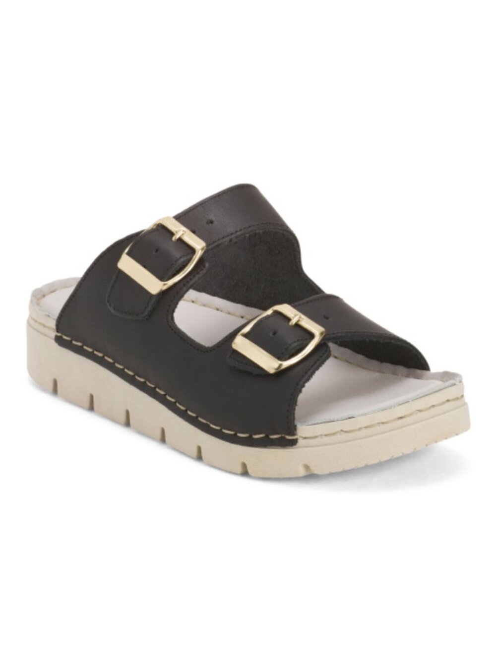 RIZZOLI Made In Italy Suede Two Band Sandals With Chunky Bottom